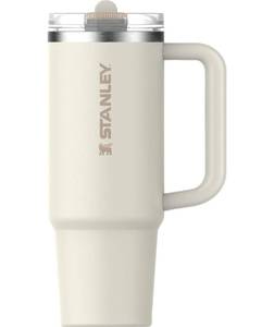 lot 1122 image: STANLEY Quencher ProTour Flip Straw Tumbler with Leakproof Lid 30 oz  Built-In Straw and Handle  Cup Holder Compatible for Travel  Insulated Stainless Steel Cup  BPA-Free  Cream - Retail $40