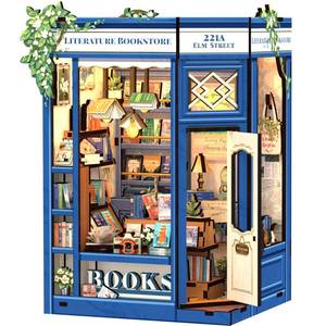 lot 1132 image: CUTEBEE Book Nook Kit - DIY Miniature House Dollhouse Kit for Adults and Teens, Booknook Tiny House Bookshelf Decor 3D Wooden Puzzle, Gifts for Family, Friends (Literature Bookstore) - Retail $33