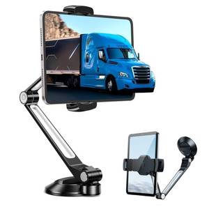 lot 1137 image: DICMKY Car iPad Tablet Mount Holder for Truck, 360° Long Arm Cup Suction Dashboard Windshield Heavy Duty Mount for Semi TruckSUVVan, Vehicle Accessories Fit for 4.7-12.9 iPad Pro Air Mini iPhone - Retail $40