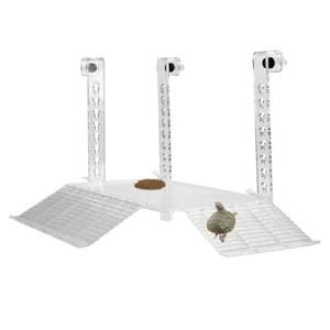 lot 1149 image: YXQ Hanging Turtle Basking Platform Multifunctional Acrylic Large Ramp Terrace Fence Type Aquarium Tank Decor Platform for Aquatic Reptile Feeding Resting - Retail $23
