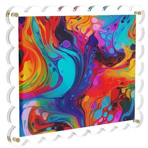 lot 1166 image: 8.5X11 Acrylic Picture Frame for Wall, Frameless Clear Photo Frame with Scalloped Edge, No Drill Floating Frame for Diploma Certificate Degree Document & PosterPaintingArtworks Display (1 Pack, Scalloped edge) - Retail $17