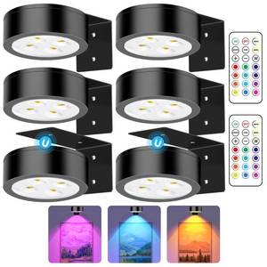 lot 1186 image: SIXDEFLY RGB Picture Light Battery Operated Painting Lights for Wall Wireless Magnetic Display Art Light with Remote Controls,Dimmable&Timer for Art Frame Artworking,6Pack Black - Retail $29
