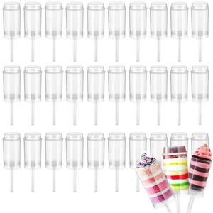 lot 1187 image: YIN AISIKE 40 Pack Cake Push Pop Containers, Cake Pop Shooter, Clear Round Shape Push-Up Shooter, Plastic Containers with Lids, Base & Stick - Retail $26