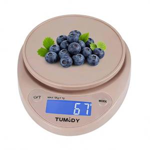 lot 7126 image: Small Digital Kitchen Scale Food -11lb5kg Kitchen Weight Scale with LCD Display for Weight Loss, Sourdough Bread, Baking, Cooking, Keto and Meal Prep, 1g Precision, Batteries Included, Pink - Retail $12