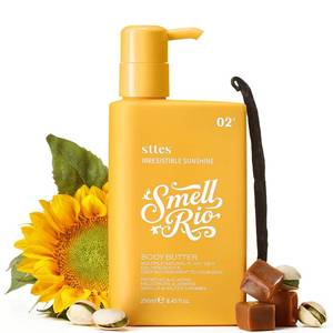lot 7127 image: Sttes Smell Rio Body Butter 02# (Irresistible Sunshine) Pistachio, Almond, Vanilla & Salted Caramel Scent Fast-Absorbing Firming Body Cream with Coconut & Jojoba Oils, Caffeine, 250ml - Retail $17