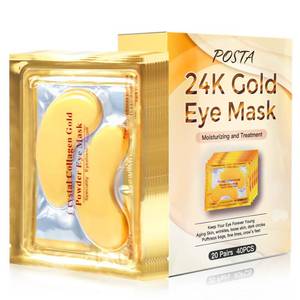 lot 7137 image: POSTA 24K Gold Eye Mask, 20 Pairs Eye Treatment Mask With Collagen, Under Eye Mask Treatment for Puffy Eyes, Dark Circles Corrector, Used for Eye Bags, Anti Aging Patches Luxury Gift for Women and Men