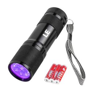 lot 7144 image: Lighting EVER Black Light Flashlight, Small UV Lights 395nm, Portable Ultraviolet Light Detector for Invisible Ink Pens, Dog Cat Pet Urine Stain, AAA Batteries Included - Retail $9