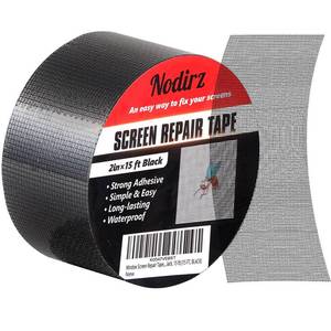 lot 7149 image: Nodirz Window Screen Repair Tape, 2 in X 15 FT (180IN) Screen Repair Kit for Windows or Doors, Strong Adhesive Screen Patch Repair Kit Mesh Repair (Black, 15 FT) - Retail $7