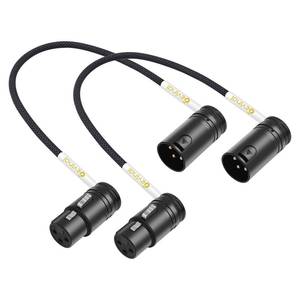 lot 7152 image: Devinal Rotatable Right-Angle XLR Cable, Adjustable-Angle Low-Profile XLR Microphone Adapter Connector, Right-Angle Mic Cord on Both Ends (Male and Female) 0.8 FT 2 pcs - Retail $28
