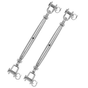 lot 7154 image: suiwotin 2PCS 14 (M6) Turnbuckle Stainless Steel Jaw and Jaw Turnbuckle Rigging Screw, Closed Body Turnbuckle Jaw for Marine Grade - Retail $9
