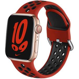 lot 7160 image: Sport Band Compatible with Apple Watch 42mm 44mm 45mm 46mm 49mm 38mm 40mm 41mm Women Men, Breathable Soft Silicone Replacement Strap For iWatch SE321 Series 11 10 9 8 7 6 5 4 3 Ultra 321 - Retail $4