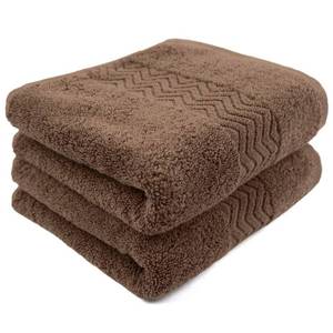 lot 7185 image: Cleanbear Bathroom Hand Towels, 100% Cotton Face Towels, 13 x 28 Inches (Brown) - Retail $12