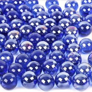 lot 7190 image: DomeStar 1LB Glass Marbles Bulk, Marbles for Vases 0.63 Inch Vase Fillers Dark Blue Glass Beads for Home Decor - Retail $9