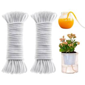lot 7211 image: ORIMERC 100 feet 14 inch Self Watering Rope Capillary Wick Automatic Waterer for Potted Plant Vacation Holiday Flower Sitter Hydroponic Passive Wicking Cord String Indoor Outdoor Garden System Device - Retail $9