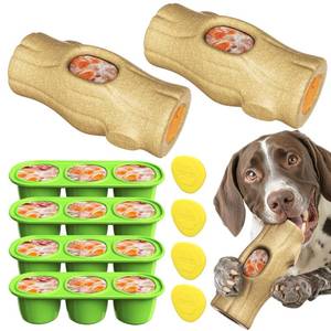 lot 15035 image: Kogven 2-Pack Indestructible Chew Toys for Aggressive Chewers - Dog Toys to Keep Them Busy with Durable Nylon & Treat Dispenser to Relieve Boredom & Anxiety - Retail $32