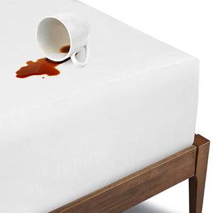 lot 15048 image: Bioweaves Organic Waterproof Mattress Protector GOTS Certified Organic Cotton King Mattress Cover with Breathable Piqu Weave top Layer 20 Inch Deep Pocket, White - Retail $79