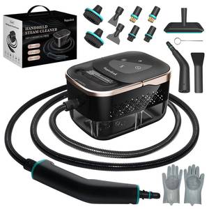 lot 15057 image: Steam Cleaner,15s Heat-Up 42.27oz Tank,2500w Handheld Steam Cleaner for Home with 15 pcs Accessories,Portable Steamer for Cleaning,kitchens,Grease,bathrooms,Grout,Tile,Bed Bugs,Floor,Couch and Car - Retail $56
