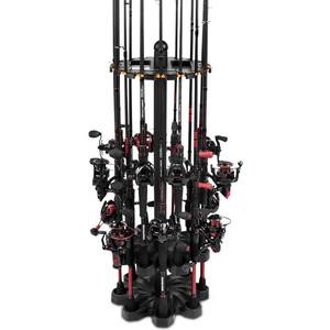 lot 60593 image: KastKing V16 Fishing Rod Holder for Garage, Floor Rack Holds Up to 16 Rods & Combos, Space-Saving Fishing Pole Organizer with Protective Foam, Durable ABS, Fishing Gear & Accessories Gift for Men - Retail $40