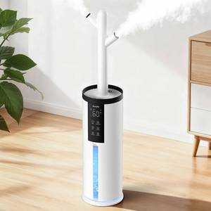 lot 60600 image: Humidifiers for Bedroom - GloryAir 2.11Gal (8L) Quiet Top Fill Cool & Warm Mist Humidifier Large Room 650 ft� with Humidistat, diffuser, Auto Mode, 7-Color Light for Plants, Baby,Adults, Office & Home - Retail $85