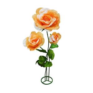 lot 60610 image: ASDFG 3PCS Large Fake Flowers Realistic Waterproof - Orange Giant 3D Artificial Flower Durable Easy Maintenance Perfect for Home Garden Weddings Events Christmas Graduation Party Decorations - Retail $76