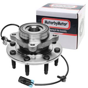 lot 60611 image: MotorbyMotor 515058 Front Wheel Bearing & Hub Assembly 4WD with 8 Lugs ABS Fits for Chevy Silverado 1500 2500 3500 Avalanche Suburban 2500, GMC Sierra 1500 2500 3500 Yukon XL, Hummer H2 - Retail $60