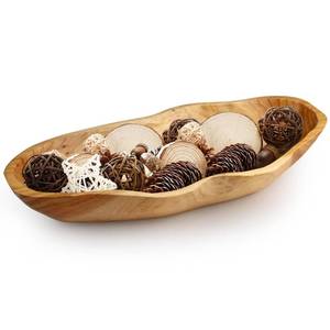 lot 1212 image: Dough Bowl, 15.7 Inch Natural Wavy Wooden Wood Fruit Bowl with Sculpted Edges, Solid Wood Kitchen Counter Organizer, Handmade Wooden Dough Bowl Decor, Wooden Dough Bowls Decoration Driftwood Decor