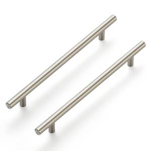 lot 1229 image: Ravinte 4 Pack 10 Inch Cabinet Handles Brushed Nickel Stainless Steel Cabinet Handles Kitchen Cupboard Pulls 7-12 Hole Center - Retail $13