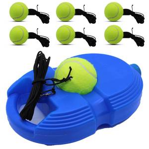 lot 1233 image: Magicorange Tennis Trainer Rebound Ball with 6 String Balls, Solo Tennis Training Equipment for Self Tennis PracitceTraining for Beginner (Blue) - Retail $18