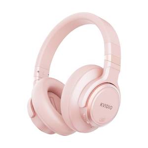 lot 1246 image: KVIDIO Hybrid Active Noise Cancelling Headphones, Wireless Bluetooth Headphones Over Ear with Mic, 70H Playtime, Transparency Mode, Hi-Fi Stereo Sound, Deep Bass Headsets for Phone PC - Retail $31