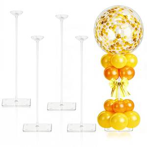 lot 1248 image: JOYYPOP 4 Sets Balloon Stands for Table 15.75 Inch Clear Adjustable Balloon Centerpieces for Tables Reusable Balloon Holder Sticks for Graduation Wedding Baby Shower Birthday - Retail $14