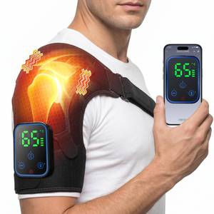 lot 1253 image: innoKnead Shoulder Heating Pad and Shoulder Massager for Pain Relief Deep Tissue, Detachable Cordless Heating Pad with App Control, Heated Shoulder Wrap for Rotator Cuff, 7 Heat Levels, Universal Fit - Retail $60