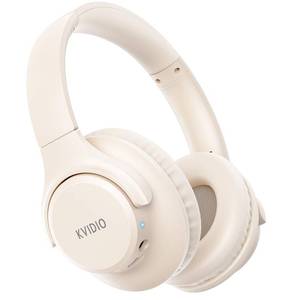 lot 1254 image: KVIDIO Bluetooth Headphones Over Ear, 65 Hours Wireless Headphones with Mic, Low Latency Foldable Lightweight Headset with Deep Bass, HiFi Stereo Sound Headphones for School Work Cellphone Sports - Retail $30