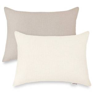 lot 1284 image: Wimist Toddler Pillowcases for 14x20 Pillow 2 Pack, Muslin Small Toddler Baby Kids Travel Pillow Covers for Boys Girls with Envelope Closure (Beige & Pale Yellow, 14 x 20 Inch) - Retail $10