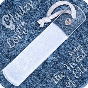 lot 13107 image: GLADZY Czech Glass Foot File Callus Remover Double Sided Etched, Different Grit Coarse & Fine Surfaces for Hard Skin & Cracked Heels, Professional Pedicure Tool, Washable Reusable, Made in EU - Retail $13
