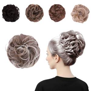 lot 13176 image: Juvabun Messy Bun 2.0 Beach Blonde Messy Bun Hair Extension Soft Natural Hair Bun Scrunchie for Women Casual Updos - Retail $30