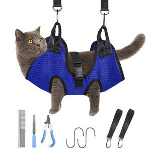 lot 13216 image: PatiencET Dog Grooming Hammock, Pet Grooming Hammock for Cats & Dogs, Dog Holder for Nail Trimming, Cat Sling for Nail Trimming with Nail ClippersTrimmer, Nail File, Pet Comb(XS) - Retail $15