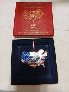 lot 13225 image: AMERICA250 Eagle of Freedom Over America Ornament - Retail $34