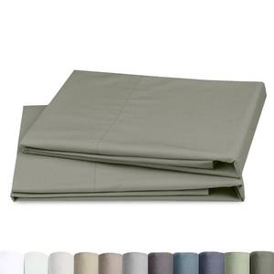 lot 15106 image: California Design Den 100% Egyptian Cotton Pillowcases King Size Set of 2 - Crisp Percale Feel, Soft & Breathable Envelope Closure Pillow Cases (Sage Leaf) - Retail $32