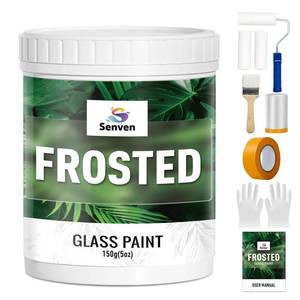 lot 15116 image: Frosted Glass Paint, Frosted Glass Paint Kit Waterproof UV Resistant Frost Paints for Window Privacy Film Windows Frosting for Home Bathroom Door Kitchen Office Window Privacy Frosting 5oz - Retail $15