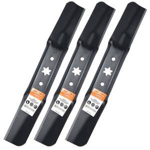 lot 15120 image: Grasscool ZT1 50 Blades for Cub Cadet 50 inch Mower Replace 942-05052A with 6 Star Shaped Hole Ultima ZT2 Zero Turn Enduro XT1 XT2 LT50 50 Deck Lawn Tractor Riding Replace 742-05052A (High-Lift) - Retail $29