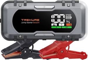 lot 15135 image: 8000A Car Battery Jump Starter, Battery Jumper Starter Portable (All Gas12L Diesel), 27000mAh 65W Charging Jump Box, Portable Car Jump Starter with 160W DC, 600LM Light, Extended Jumper Cables - Retail $130