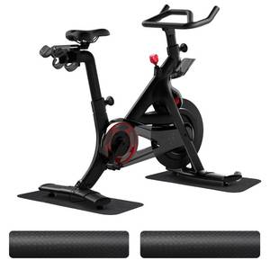 lot 15139 image: 2-Pack Bike & Rowing Machine Mat for Carpet & Hardwood Floors, Compatible with PelotonYosuda, Anti-Slip Floor Protector Pad, Noise & Vibration Dampening - Retail $22