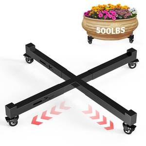 lot 62747 image: Plant Caddy With Wheels, 21 to 30 Heavy Duty Rolling Plant Dolly, Metal Plant Stand With 4 Lockable Caster Wheels, For Indoor Outdoor Large Pots Planter, Holds Up to 500 Lbs, Black Moving Dolly - Retail $32