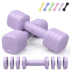 lot 62757 image: Adjustable Dumbbell Set of 2 Sportneer 4 in 1 Free Weights Dumbbells Set for Women, Hand Weights for Women at Home, Each 2lb 3lb 4lb 5lb Weights with Soft Rubber Handle for Home Gym Exercise Training (Aura Lavender) - Retail $36