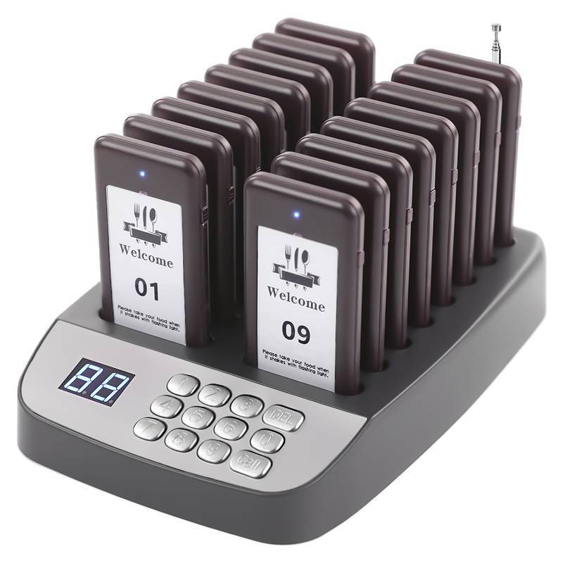 lot 17082 image: LOUKIENE 16 Pagers Wireless Restaurant Pager System 500ft Range Calling Waiting Customers Wireless Paging System, Vibration Flash and Buzzer for Cafe Food Trucks Pub Churches Hospitals Hotels Eatery-ONLY HAS 5 BUZZERS - Retail $85