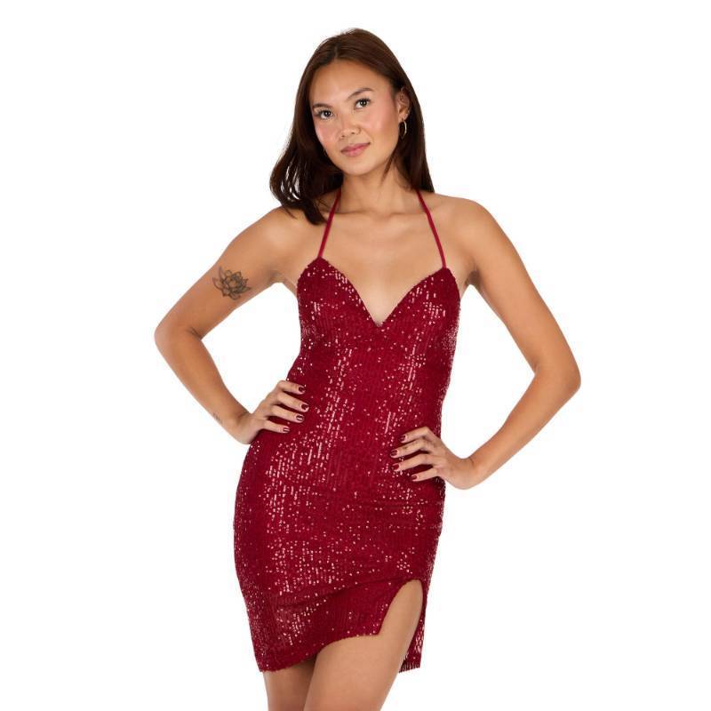 lot 26640 image: Forever 21 Womens Mini Dress WSequins, Pull On and Halter Top, Red, Medium - Retail $27