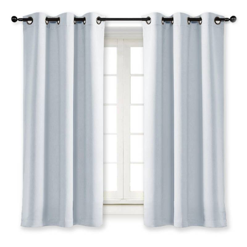 lot 26653 image: NICETOWN Room Darkening Window Treatment Curtain Energy Smart Thermal Insulated Block Out Sunlight Shade & Blind for Bedroom with Grommet Ring Top (Cloud Grey, 1 Panel, 42 by 63) - Retail $14