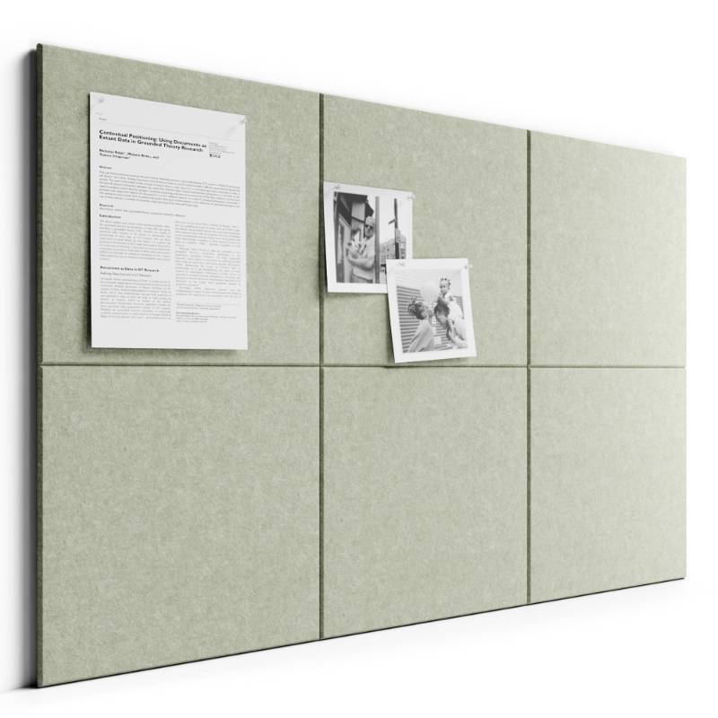 lot 26034 image: Bumusty Large Cork Board 36 x 24 Alternative - 6 Pack Felt Wall Tiles with 40 Safe Removable Adhesive Tabs, 30 Pushpins, Cork Boards for Walls Pin Board Bulletin Board Office Decor (Sage) - Retail $154