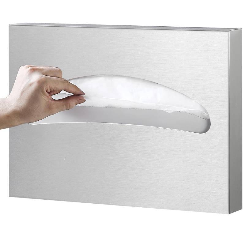 lot 25791 image: Toilet Seat Cover Dispenser Wall Mounted SUS 304 Stainless Steel Brushed - Retail $32