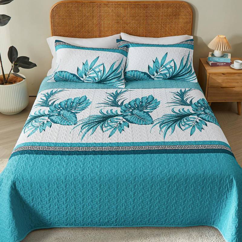 lot 25816 image: OARAGE Quilt Bedding Set, Blue Queen Comforter Set, Soft Lightweight Bedspread, Ultrasonic Microfiber Bed Coverlet for All Season (1 Quilt,2 Shams)